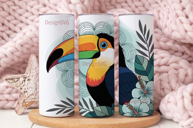 Tropical Toucan 20oz Tumbler Wrap Sublimation DesignSVG 