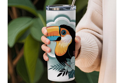 Tropical Toucan 20oz Tumbler Wrap Sublimation DesignSVG 