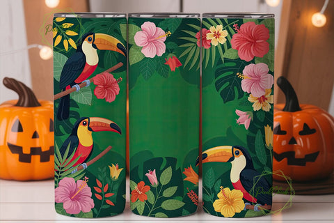 Tropical Toucan 20oz Tumbler Wrap Sublimation PixelChick 