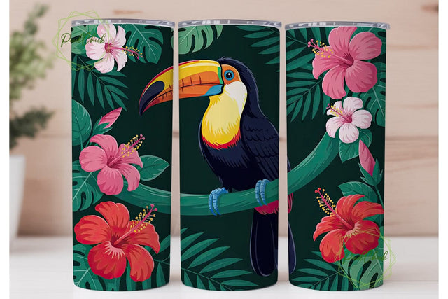Tropical Toucan 20oz Tumbler Wrap Sublimation PixelChick 