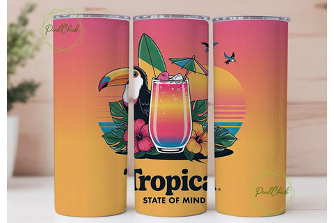Tropical Toucan 20oz Tumbler Wrap Sublimation PixelChick 
