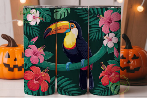 Tropical Toucan 20oz Tumbler Wrap Sublimation PixelChick 