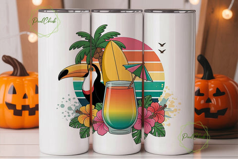Tropical Toucan 20oz Tumbler Wrap Sublimation PixelChick 