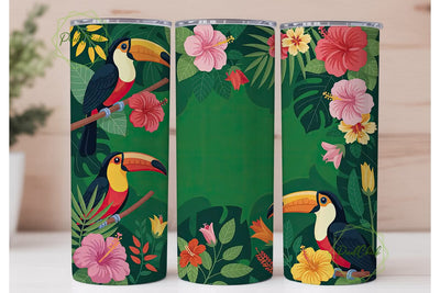 Tropical Toucan 20oz Tumbler Wrap Sublimation PixelChick 