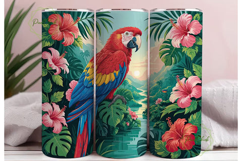 Tropical Toucan Paradise 20oz Tumbler Sublimation PixelChick 