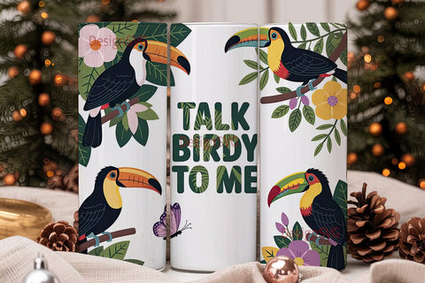 Tropical Toucans 20oz Tumbler Wrap Sublimation DesignSVG 