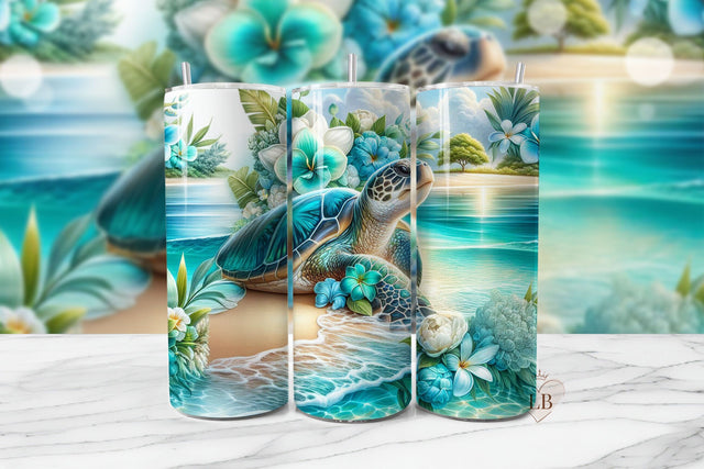 Tropical Turtle 20oz Tumbler Wrap Sublimation BijouBay 