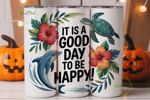 Tropical Vibes 20oz Tumbler Wrap Sublimation PixelChick 