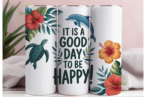 Tropical Vibes 20oz Tumbler Wrap Sublimation PixelChick 