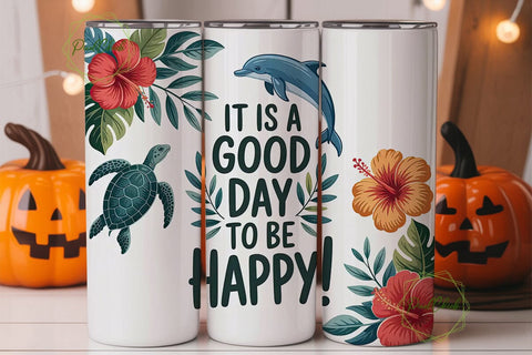 Tropical Vibes 20oz Tumbler Wrap Sublimation PixelChick 