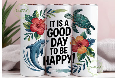 Tropical Vibes 20oz Tumbler Wrap Sublimation PixelChick 