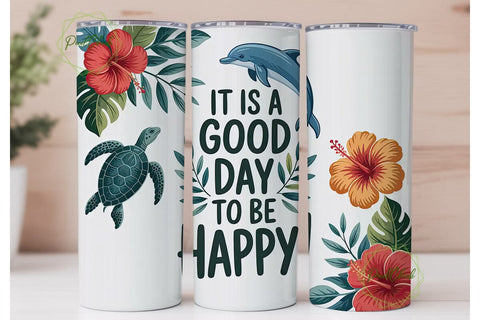 Tropical Vibes 20oz Tumbler Wrap Sublimation PixelChick 