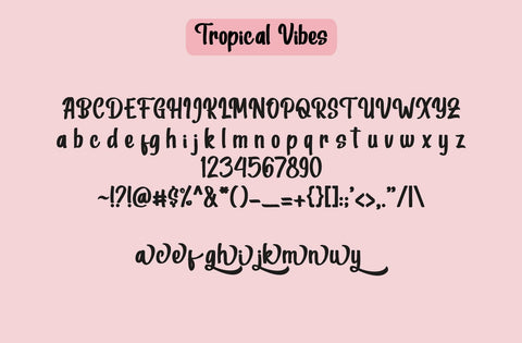 Tropical Vibes Cute Font Font Yuby 