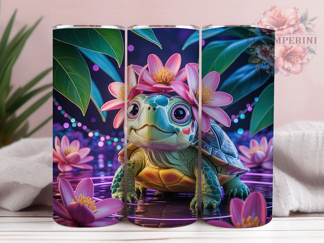 Tropical Vibrant Sea Turtle Tumbler, Cute Sea Turtle Tumbler, Ocean Life Wrap, Whimsical Turtle Wrap, Vibrant Marine Wrap, Sublimation Design, Trendy Gift Idea Sublimation Li Zamperini 