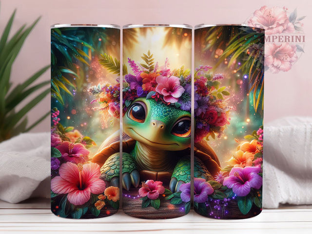 Tropical Vibrant Sea Turtle Tumbler, Cute Sea Turtle Tumbler, Ocean Life Wrap, Whimsical Turtle Wrap, Vibrant Marine Wrap, Sublimation Design, Trendy Gift Idea Sublimation Li Zamperini 