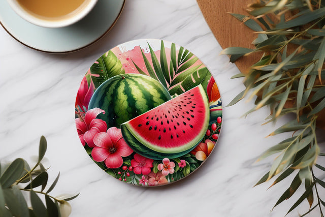 Tropical Watermelon Coaster Sublimation Design Sublimation BijouBay 