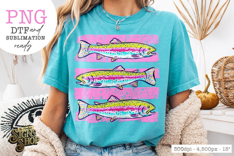 Trout PNG | Summer Lake Fish Shirt Design Sublimation The Vintage Signs Shop 