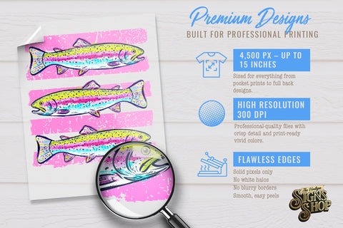Trout PNG | Summer Lake Fish Shirt Design Sublimation The Vintage Signs Shop 