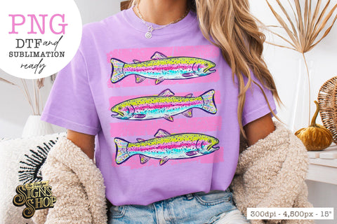 Trout PNG | Summer Lake Fish Shirt Design Sublimation The Vintage Signs Shop 