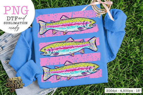 Trout PNG | Summer Lake Fish Shirt Design Sublimation The Vintage Signs Shop 