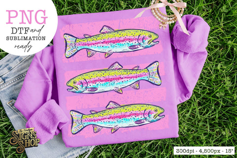 Trout PNG | Summer Lake Fish Shirt Design Sublimation The Vintage Signs Shop 