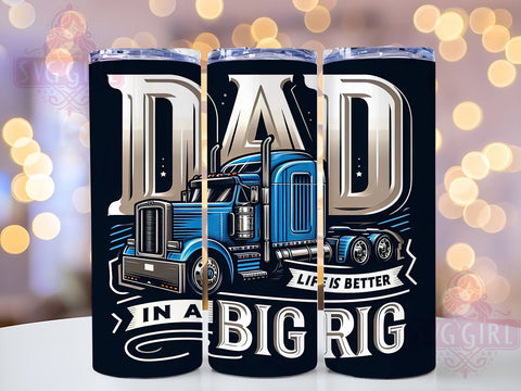 Truck Driver Life 20oz Tumbler Wrap Sublimation Design, Straight Tapered Tumbler Wrap, Truckers Tumbler Png, Instant Digital Download Sublimation SvggirlplusArt 