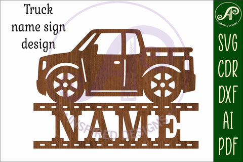 Truck name sign svg laser cut file SVG APInspireddesigns 