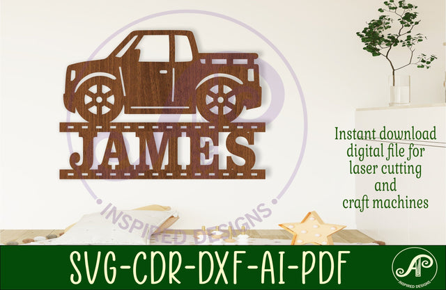 Truck name sign svg laser cut file SVG APInspireddesigns 