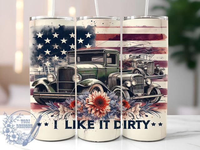 Truck Patriotic 20oz Skinny Tumbler, Adventure Patriotic Tumbler Png, Straight & Tapered Tumbler Wrap, Instant Digital Download Sublimation ToriDesigns 