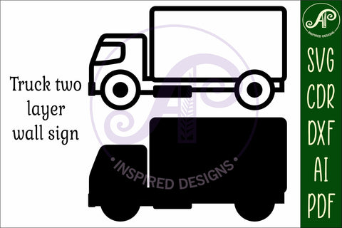 Truck two layer wall name sign SVG APInspireddesigns 
