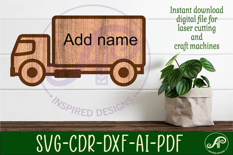 Truck two layer wall name sign SVG APInspireddesigns 