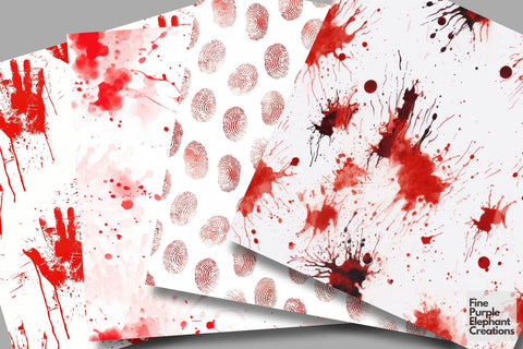 True Crime | Blood Splatter Scary Halloween Pattern Digital Pattern Fine Purple Elephant Creations 