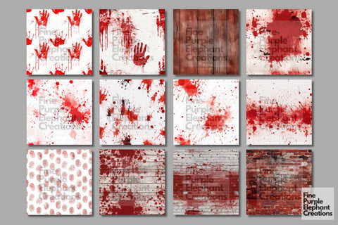 True Crime | Blood Splatter Scary Halloween Pattern Digital Pattern Fine Purple Elephant Creations 