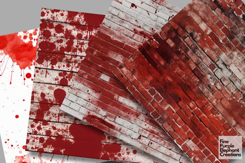 True Crime | Blood Splatter Scary Halloween Pattern Digital Pattern Fine Purple Elephant Creations 