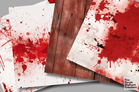 True Crime | Blood Splatter Scary Halloween Pattern Digital Pattern Fine Purple Elephant Creations 