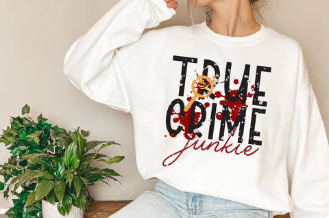 True crime junkie PNG, Halloween digital download, True crime sublimation transfer, Crime show PNG file Sublimation Jagonath Roy 