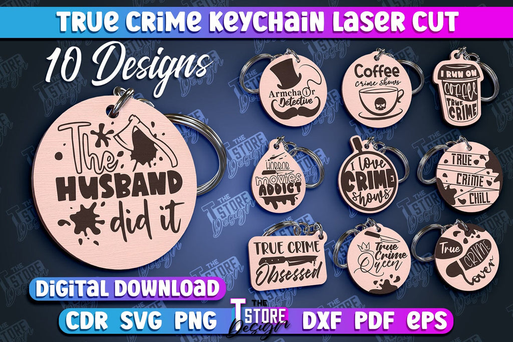 True Crime Keychain Bundle | Round Keychain | Criminal Show | Detective ...