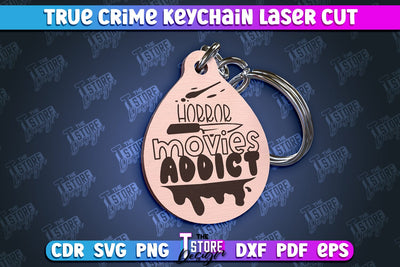 True Crime Keychain | Round Keychain | Criminal Show | Detective | CNC File SVG The T Store Design 