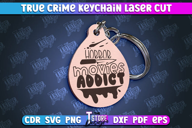 True Crime Keychain | Round Keychain | Criminal Show | Detective | CNC File SVG The T Store Design 