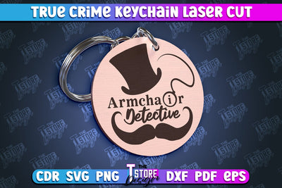 True Crime Keychain | Round Keychain | Criminal Show | Detective | CNC File SVG The T Store Design 