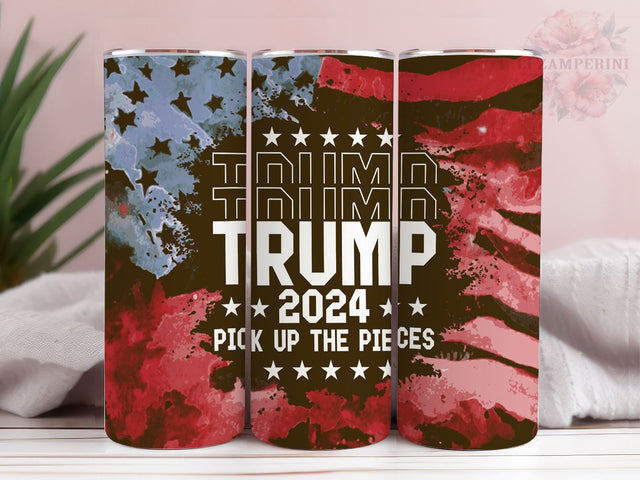 Trump 2024 Pick Up the Pieces 20oz Tumbler Wrap PNG, Trump 2024 Tumbler Png, Straight & Tapered Tumbler Wrap, Instant Digital Download Sublimation Li Zamperini 