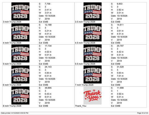 Trump 2028 Embroidery Design – American Flag Political Election Machine Embroidery File Embroidery/Applique DESIGNS PatternFeed8 