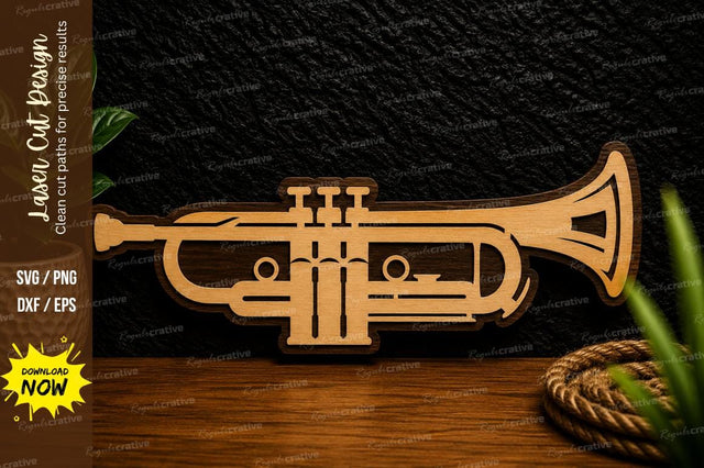 Trumpet Instrument Laser Cut Svg Design SVG Regulrcrative 