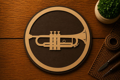 Trumpet Instrument Wall Art Laser Cut SVG File SVG Regulrcrative 