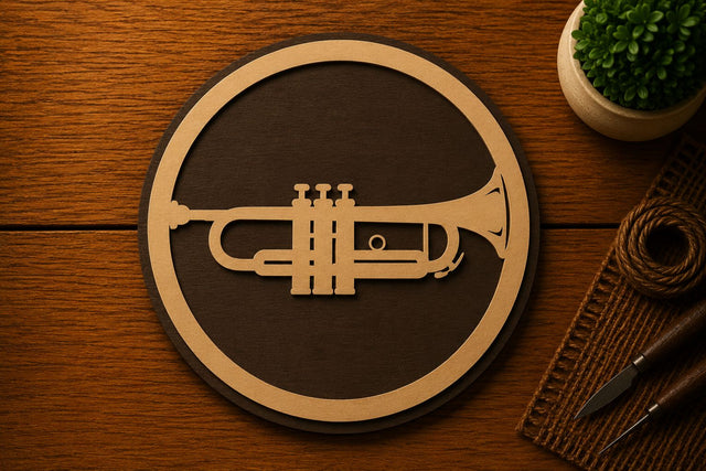 Trumpet Instrument Wall Art Laser Cut SVG File SVG Regulrcrative 