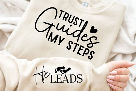 Trust Guides My Steps Sleeve SVG Design, Christian Sleeve SVG, Faith SVG Design, Jesus Sleeve SVG SVG Regulrcrative 