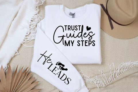 Trust Guides My Steps Sleeve SVG Design, Christian Sleeve SVG, Faith SVG Design, Jesus Sleeve SVG SVG Regulrcrative 