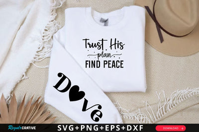 Trust His plan find peace Sleeve SVG Design, Christian Sleeve SVG, Faith SVG Design, Jesus Sleeve SVG SVG Regulrcrative 