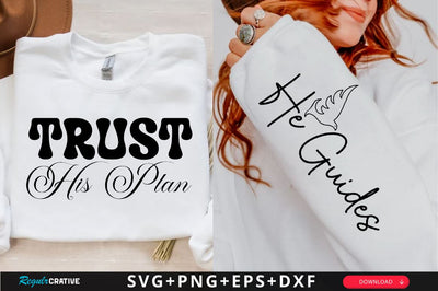 Trust His Plan Sleeve SVG Design, Christian Sleeve SVG, Faith SVG Design, Jesus Sleeve SVG SVG Regulrcrative 