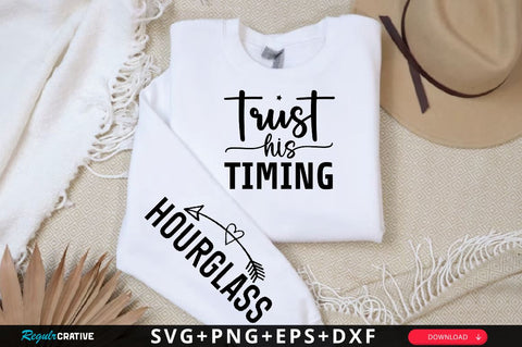 Trust His timing Sleeve SVG Design, Christian Sleeve SVG, Faith SVG Design, Jesus Sleeve SVG SVG Regulrcrative 